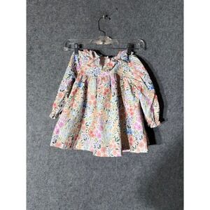 Cecil & Lou Girls 3T White Floral Corduroy Ruffle Collar Fall Dress